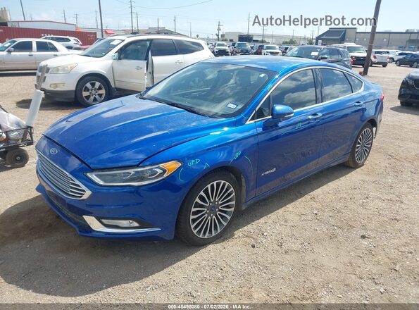 3FA6P0RU0JR132274 2018 FORD FUSION HYBRID Синий Передняя левая четверть