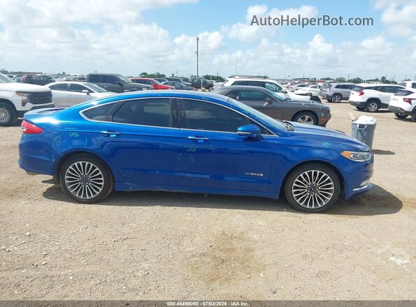3FA6P0RU0JR132274 2018 FORD FUSION HYBRID Синий Вид задней части салона