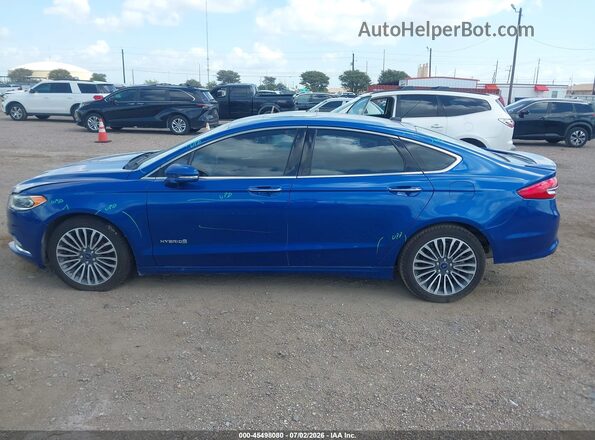 3FA6P0RU0JR132274 2018 FORD FUSION HYBRID Синий Панорамный вид салона 360°