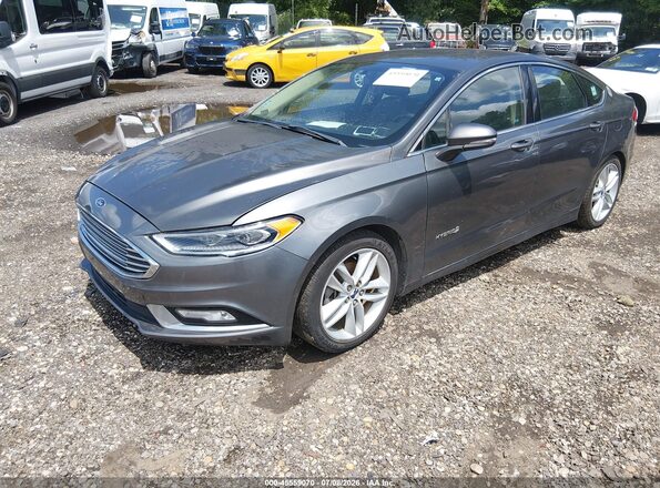 3FA6P0RU2JR151067 2018 FORD FUSION HYBRID Gray Front view