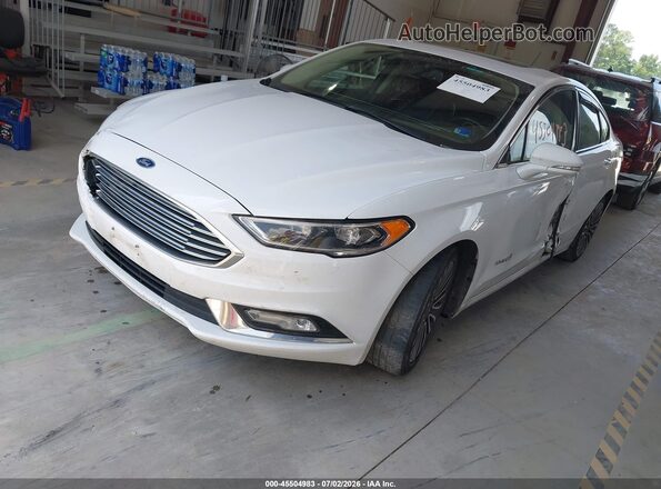 3FA6P0RU9JR207182 2018 FORD FUSION HYBRID White წინა მარცხენა ხედი სამი მეოთხედიდან