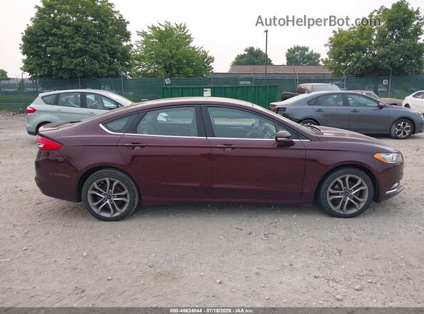 3FA6P0T91HR225609 2017 FORD FUSION Burgundy Вид щитка приладів