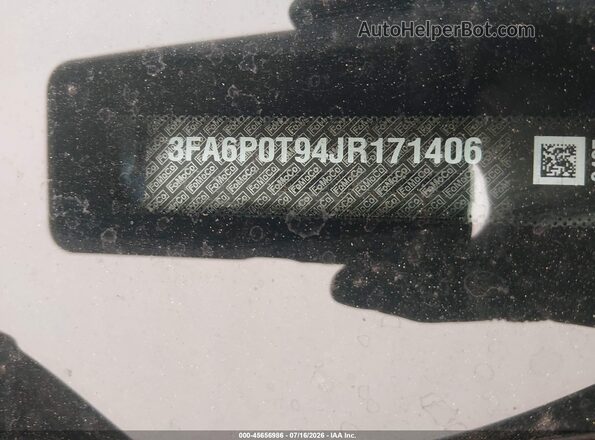 3FA6P0T94JR171406 2018 FORD FUSION Blue 