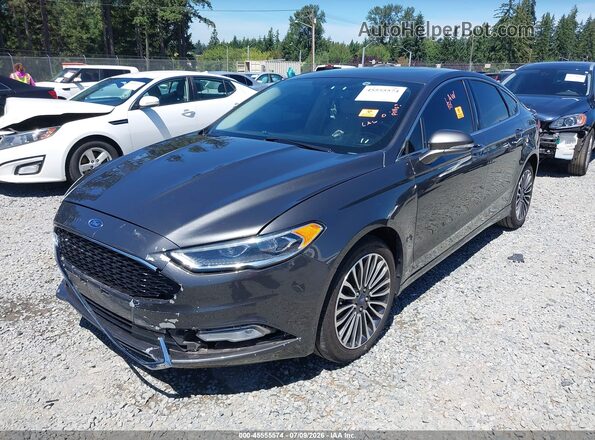 3FA6P0T98HR351112 2017 FORD FUSION Gray Vista tres cuartos delantera izquierda