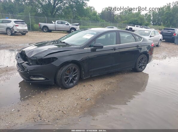3FA6P0T98JR173966 2018 FORD FUSION Черный Передняя левая четверть