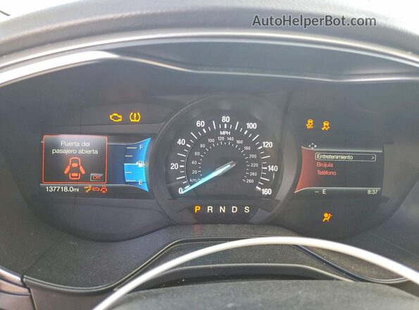 3FA6P0T99LR114721 2020 FORD FUSION White Widok zestawu wskaźników