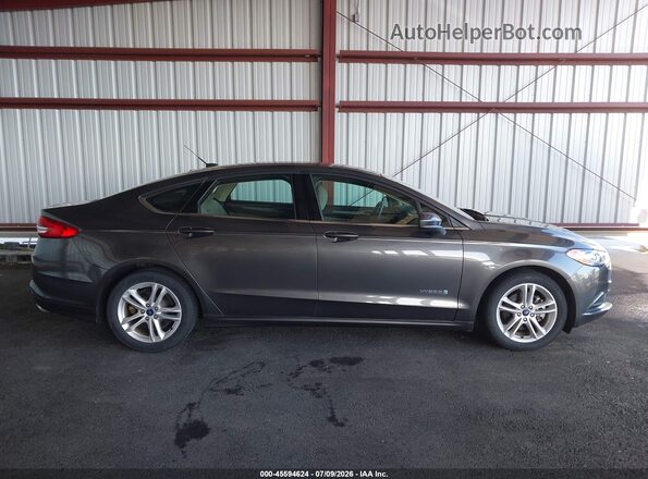 3FA6P0UU0JR235735 2018 FORD FUSION HYBRID Gray Սալոնի 360 աստիճան տեսք