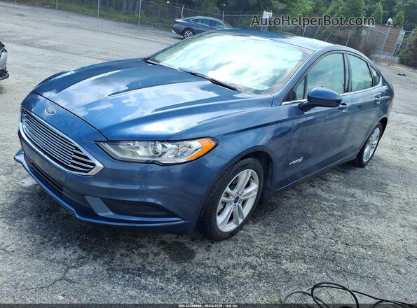 3FA6P0UU0JR235914 2018 FORD FUSION HYBRID Blue Առջևի ձախ երեք քառորդ տեսարան