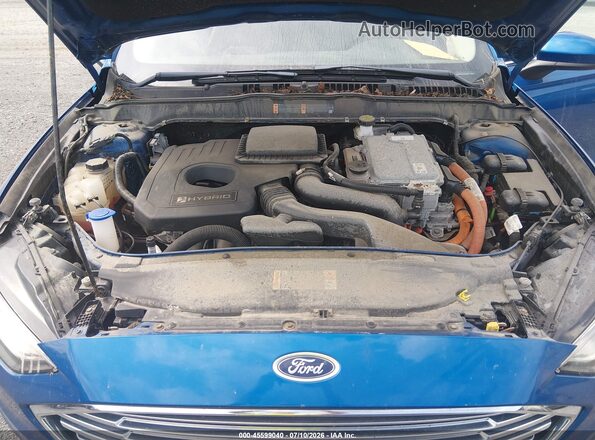3FA6P0UU1JR235856 2018 FORD FUSION HYBRID Blue Вид ззаду