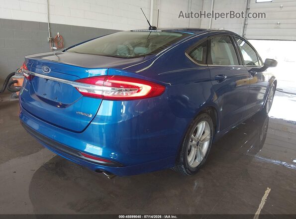 3FA6P0UU1JR235856 2018 FORD FUSION HYBRID Blue Задня права чверть