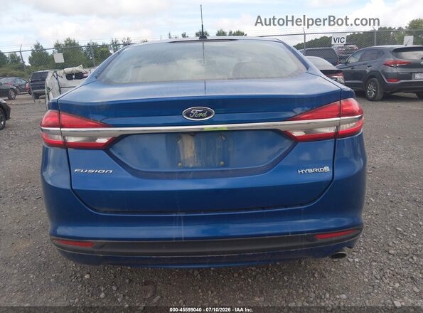 3FA6P0UU1JR235856 2018 FORD FUSION HYBRID Blue 