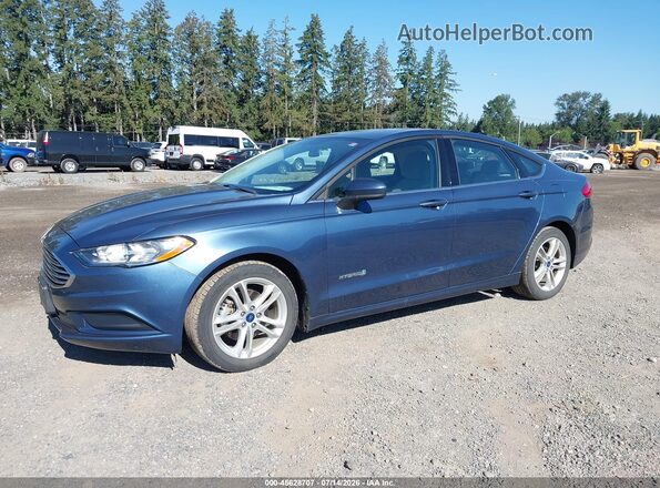 3FA6P0UU1JR254312 2018 FORD FUSION HYBRID Blue Front left