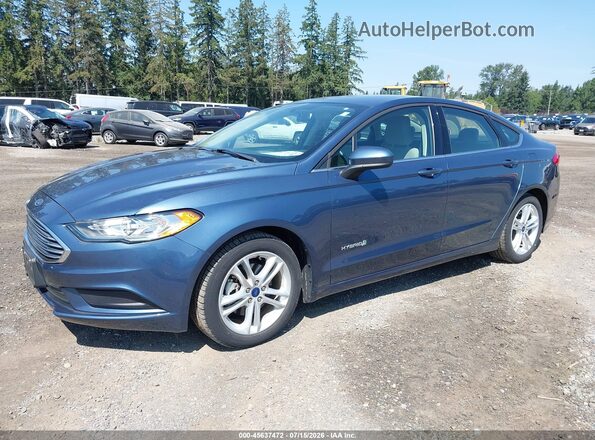 3FA6P0UU1JR261616 2018 FORD FUSION HYBRID Blue Front left