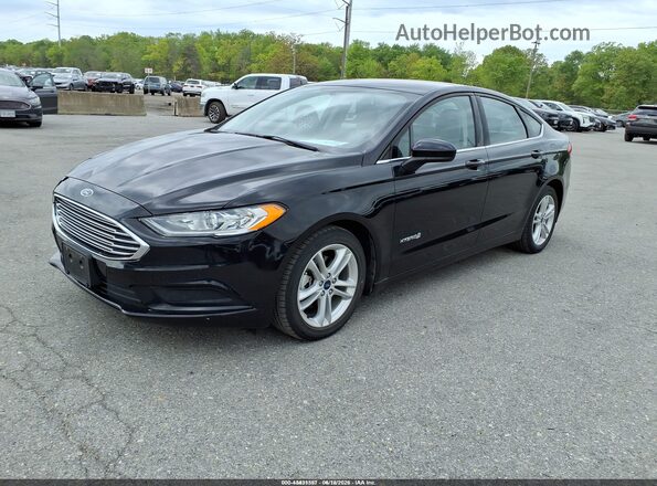 3FA6P0UU2JR101258 2018 FORD FUSION HYBRID Black Front left