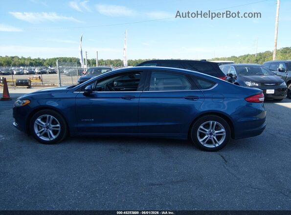 3FA6P0UU2JR212733 2018 FORD FUSION HYBRID Blue 