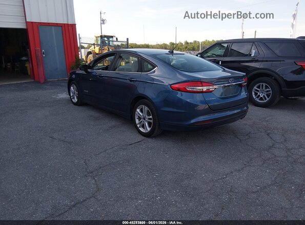 3FA6P0UU2JR212733 2018 FORD FUSION HYBRID Blue Trasero izquierdo
