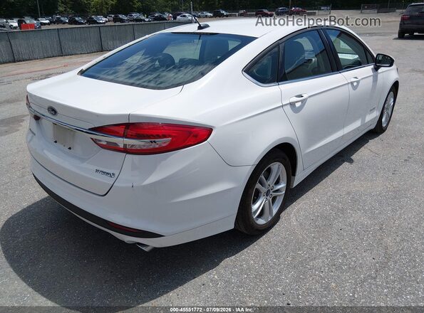 3FA6P0UU2JR243559 2018 FORD FUSION HYBRID White Tył prawy