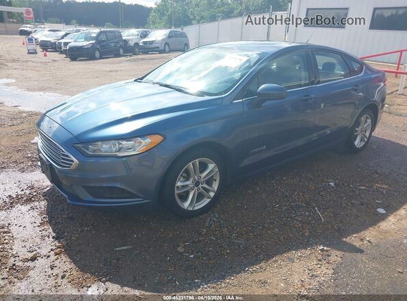 3FA6P0UU2JR273676 2018 FORD FUSION HYBRID Blue Front left