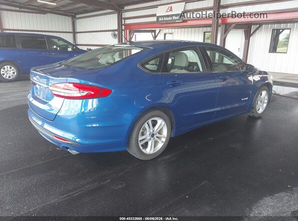 3FA6P0UU2JR281938 2018 FORD FUSION HYBRID Blue Rear right