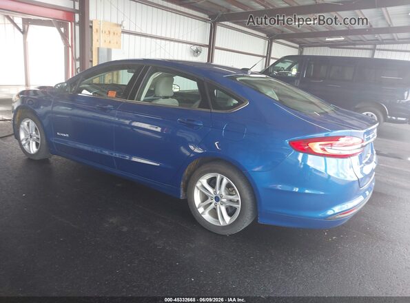 3FA6P0UU2JR281938 2018 FORD FUSION HYBRID Blue Rear left