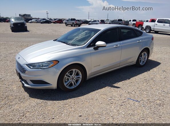 3FA6P0UU3JR100183 2018 FORD FUSION HYBRID Silver Առջևի ձախ երեք քառորդ տեսարան