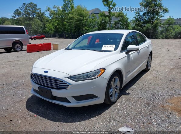 3FA6P0UU3JR101026 2018 FORD FUSION HYBRID White Առջևի ձախ երեք քառորդ տեսարան