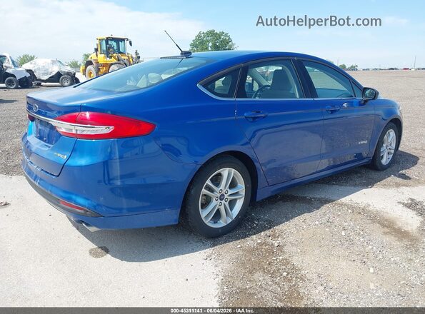 3FA6P0UU3JR122989 2018 FORD FUSION HYBRID Blue Задня права чверть
