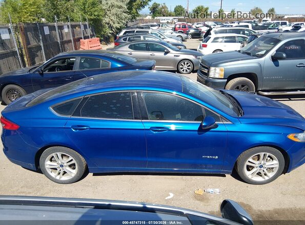 3FA6P0UU3JR176342 2018 FORD FUSION HYBRID Blue უკანა სალონის ხედი
