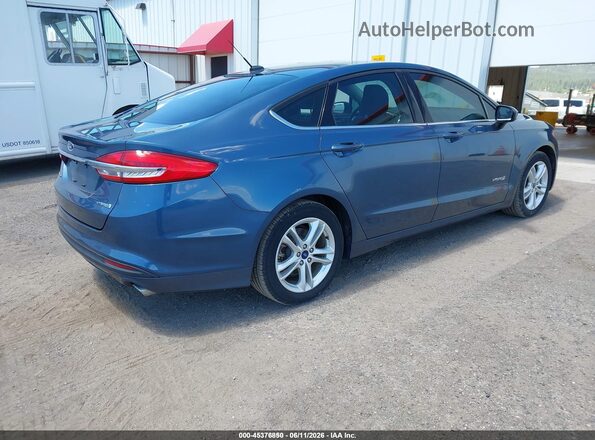 3FA6P0UU3JR209467 2018 FORD FUSION HYBRID Blue Trasero derecho