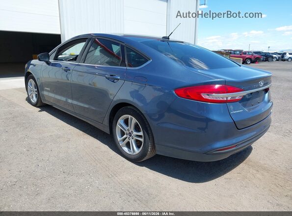 3FA6P0UU3JR209467 2018 FORD FUSION HYBRID Blue Trasero izquierdo
