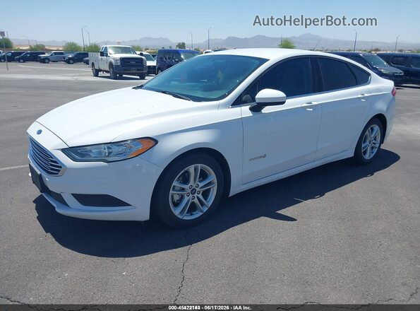 3FA6P0UU3JR212742 2018 FORD FUSION HYBRID White Przód lewy