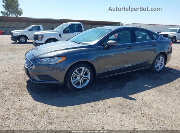 3FA6P0UU3JR254554 2018 FORD FUSION HYBRID Gray Առջևի ձախ երեք քառորդ տեսարան