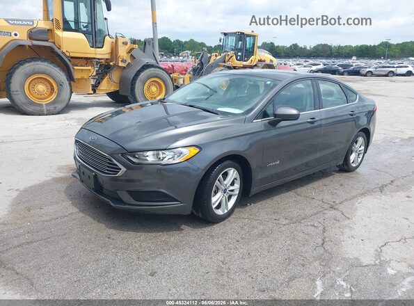 3FA6P0UU3JR254571 2018 FORD FUSION HYBRID Gray Առջևի ձախ երեք քառորդ տեսարան