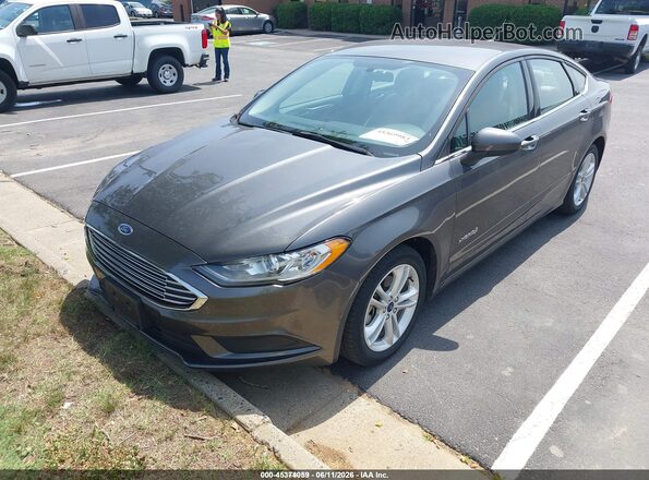 3FA6P0UU3JR278871 2018 FORD FUSION HYBRID Gray Vista tres cuartos delantera izquierda