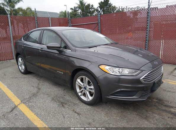 3FA6P0UU3JR278918 2018 FORD FUSION HYBRID Gray Вид спереду