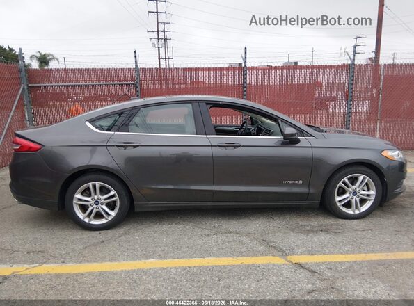 3FA6P0UU3JR278918 2018 FORD FUSION HYBRID Gray Вид задньої частини салону