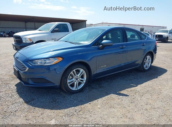 3FA6P0UU3JR279048 2018 FORD FUSION HYBRID Blue Vista tres cuartos delantera izquierda