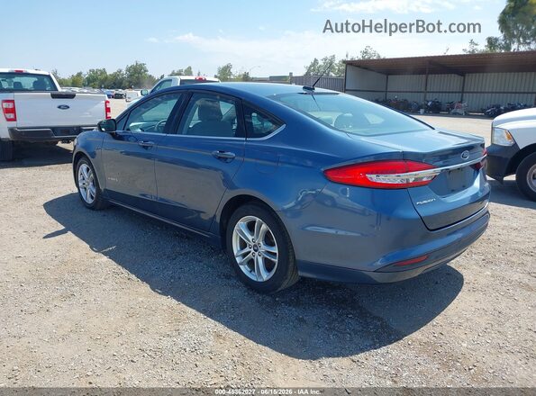 3FA6P0UU3JR279048 2018 FORD FUSION HYBRID Blue Trasero izquierdo
