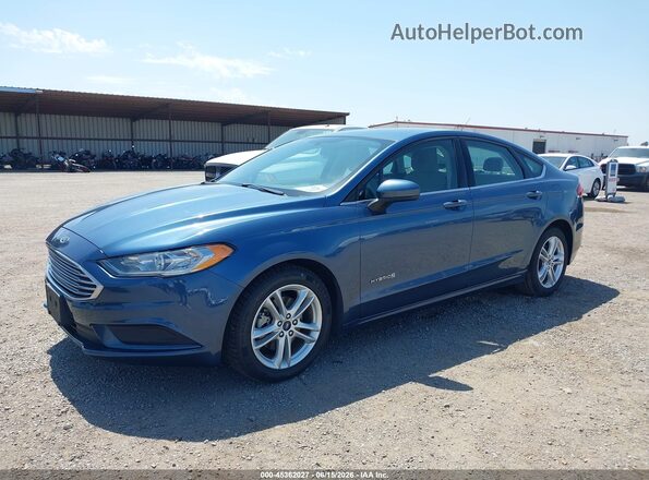3FA6P0UU3JR279048 2018 FORD FUSION HYBRID Blue Vista frontal
