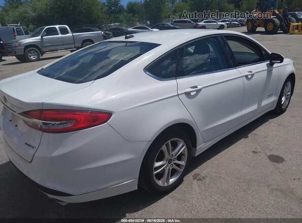 3FA6P0UU3JR281981 2018 FORD FUSION HYBRID White Rear right