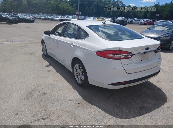 3FA6P0UU3JR281981 2018 FORD FUSION HYBRID White Rear left