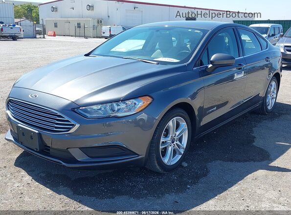 3FA6P0UU4JR243532 2018 FORD FUSION HYBRID Gray Առջևի ձախ երեք քառորդ տեսարան