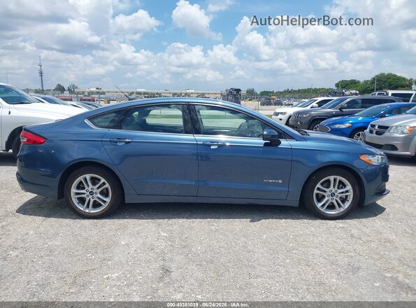 3FA6P0UU4JR271508 2018 FORD FUSION HYBRID Blue უკანა სალონის ხედი
