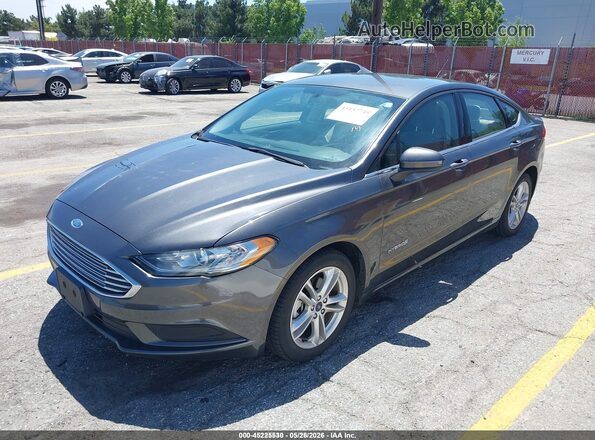 3FA6P0UU4JR278796 2018 FORD FUSION HYBRID Gray Front left