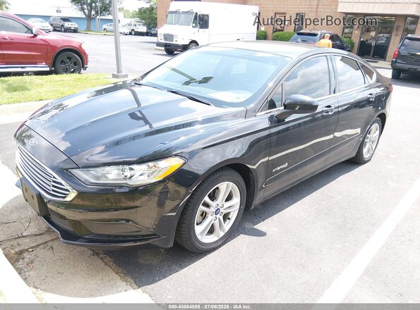 3FA6P0UU5JR126185 2018 FORD FUSION HYBRID Black Vista tres cuartos delantera izquierda