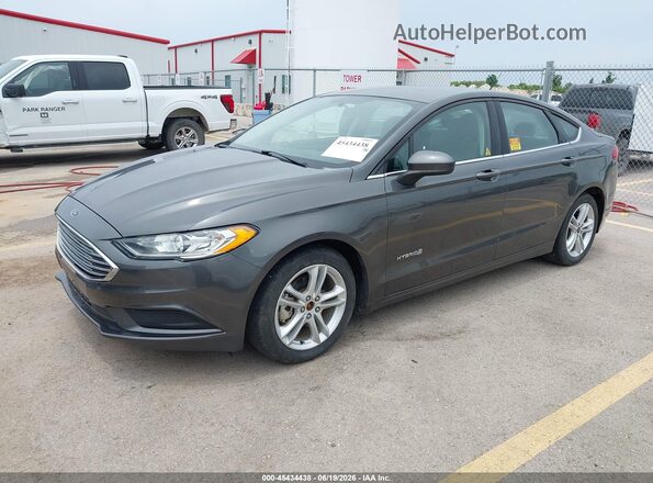 3FA6P0UU5JR235875 2018 FORD FUSION HYBRID Gray Առջևի ձախ երեք քառորդ տեսարան