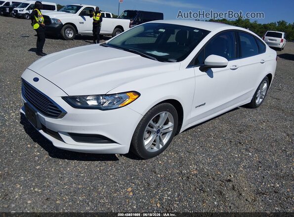3FA6P0UU5JR235939 2018 FORD FUSION HYBRID White Առջևի ձախ երեք քառորդ տեսարան