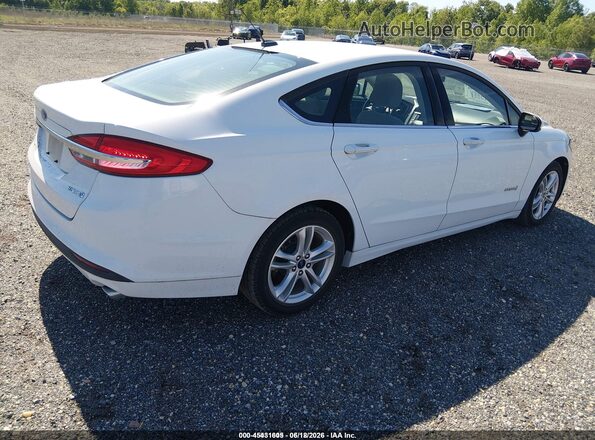 3FA6P0UU5JR235939 2018 FORD FUSION HYBRID White Հետևի աջ
