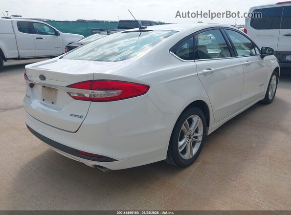3FA6P0UU5JR254362 2018 FORD FUSION HYBRID White Tył prawy