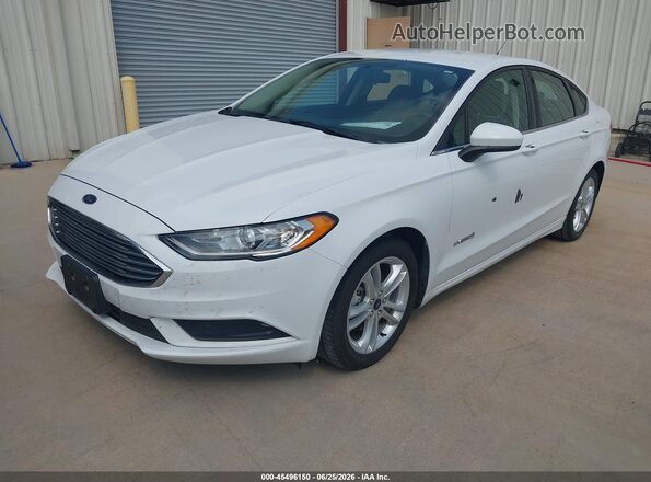3FA6P0UU5JR254362 2018 FORD FUSION HYBRID White Przód lewy